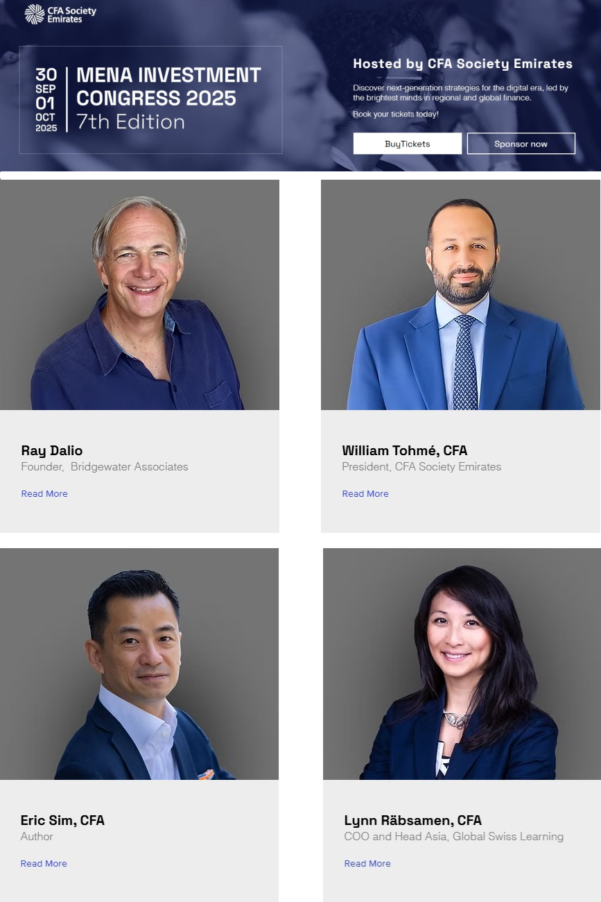 Lynn Raebsamen Joins Ray Dalio at the MENA Investment Congress